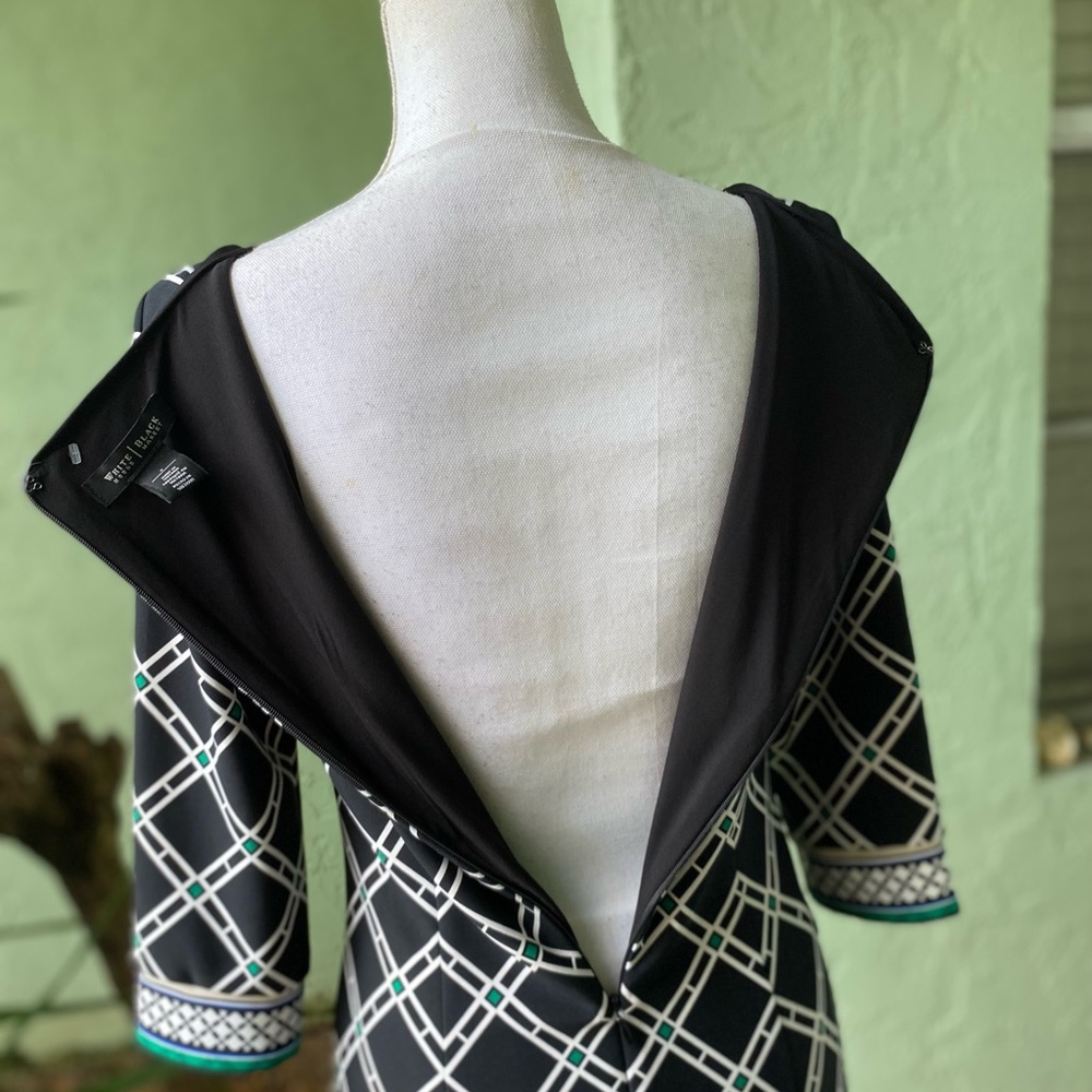 White House Black Market Black White Green Dress - Picture 12 of 12